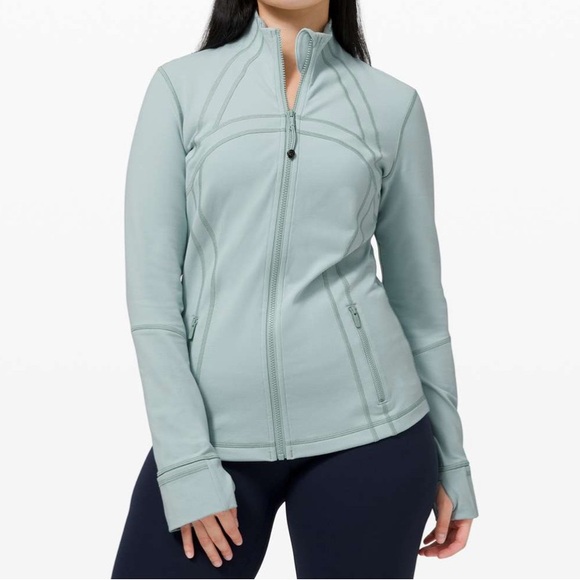 RARE!!🍒LULULEMON DEFINE Jacket sz 10 HAZY JADE Blue-Green *LUON ~ YUMMY COLOR! - Picture 6 of 9